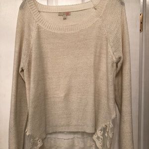 Lace back sweater